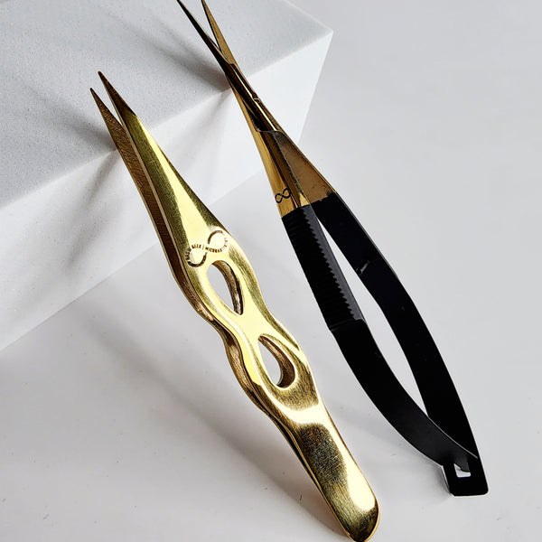 Infinity Hybrid Gold Tweezer and Spring Scissors