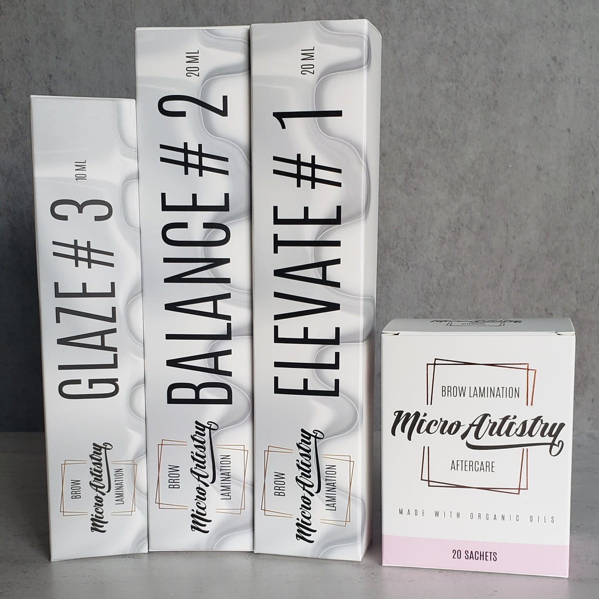 ELEVATE, BALANCE & GLAZE Backbar Trio ((20 ML LARGE)) + Aftercare