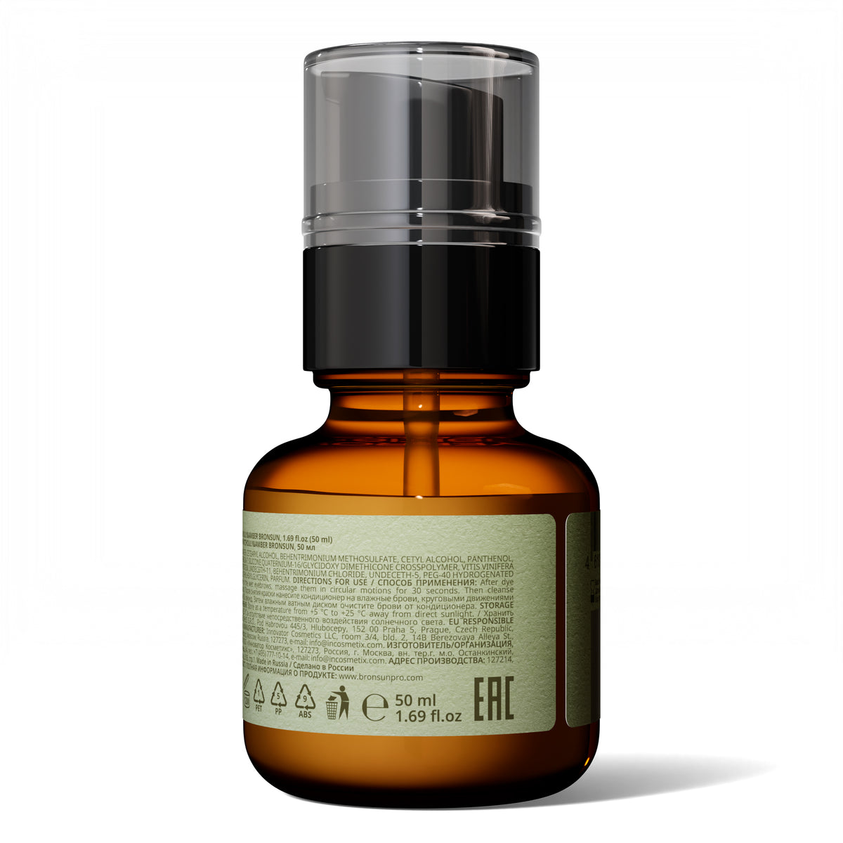 BRONSUN® Eyebrow conditioner PATCHOULY & AMBER, 1.69 fl.oz (50 ml)