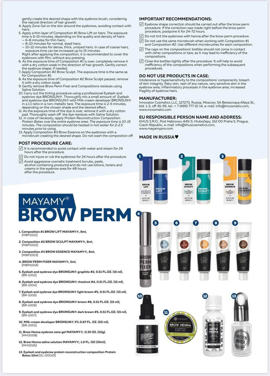 Mayamy Long Term Brow Perm Kit- Official US Distributor